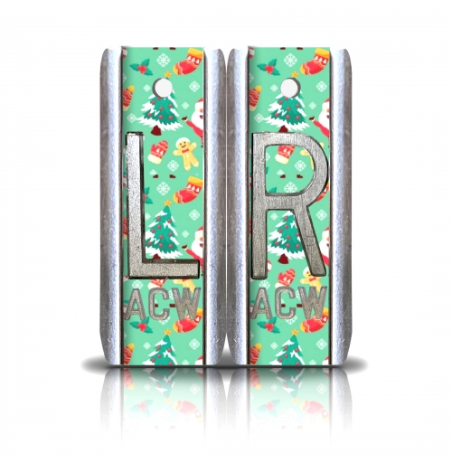 1 7/8" Height Aluminum Style Custom X Ray Markers, Christmas Design